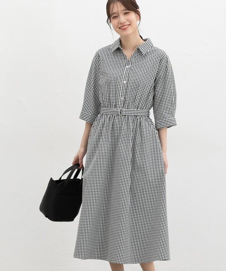 ハニーズ公式通販　６分袖シャツワンピース