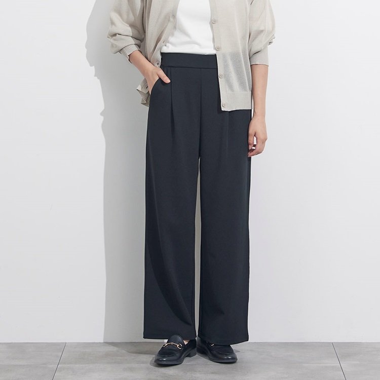 ツイルポンチタックワイドパンツ