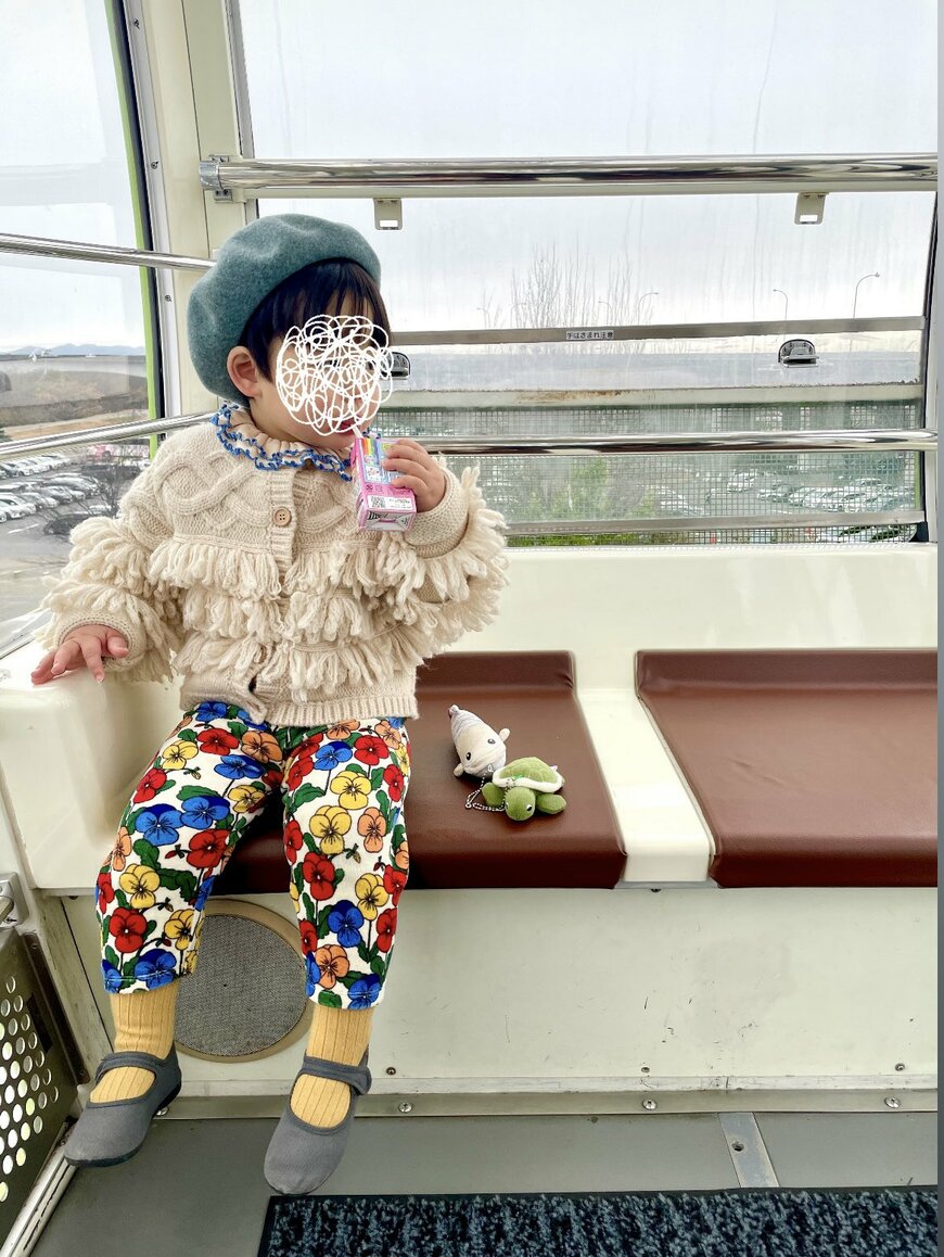 観覧車を満喫する2歳児