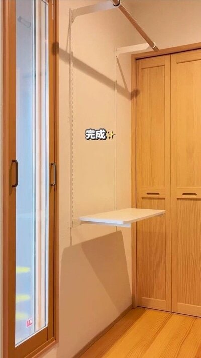 完成したアウター用の棚