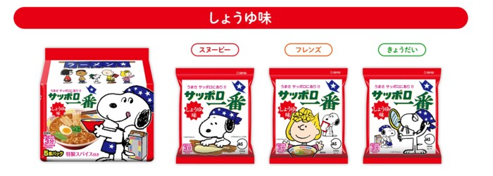 スヌーピーとPEANUTSの仲間たちがデザインされた限定パッケージ