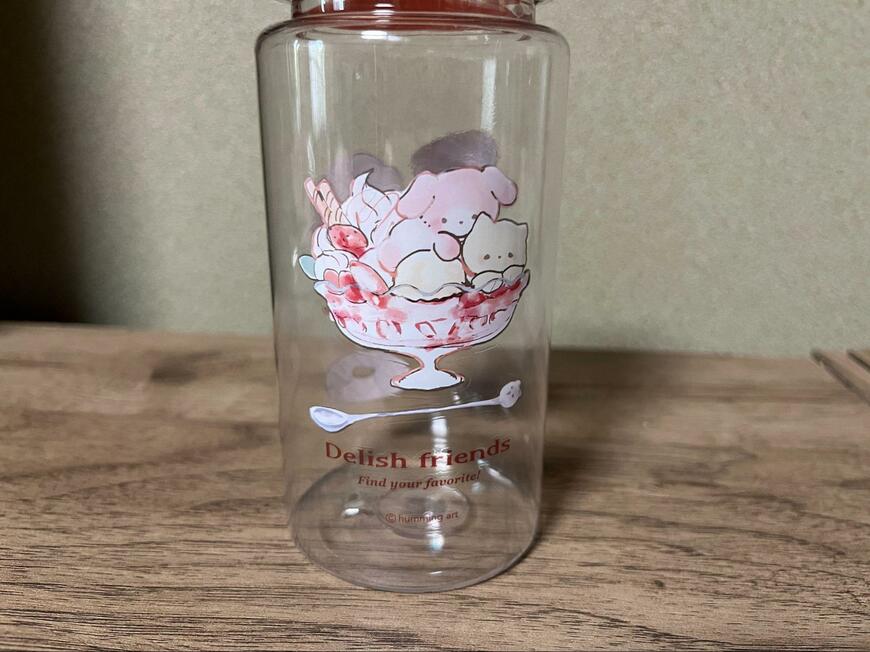 筆者撮影（セリア、デリッシュフレンズ コップ付ドリンクボトル390ml）