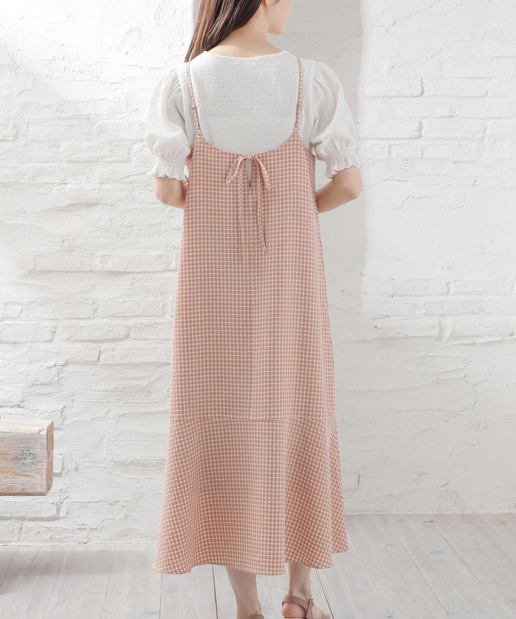 出所：ハニーズ公式通販 裾切替キャミワンピース