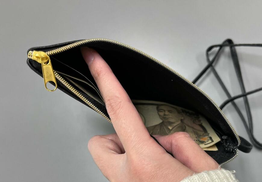 セリア、ミニショルダーバッグ ポケット付 シンプルユース　画像