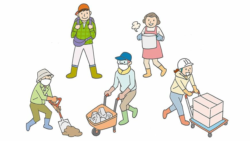 被災地での災害ボランティア活動例