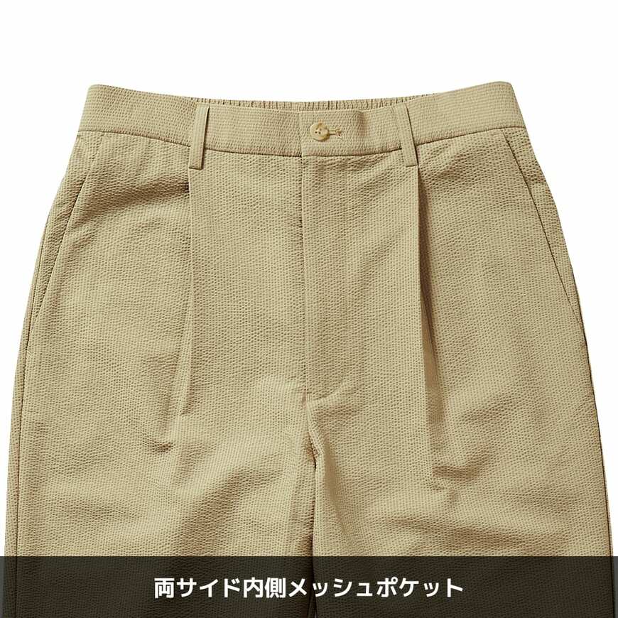 シアサッカーストレッチアンクルパンツ