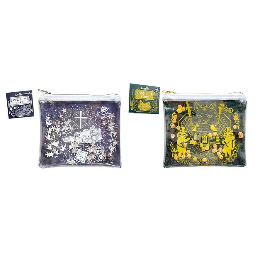 ワッツ、ミニポーチ PVCポーチ スパンコール 宮沢賢治の画像