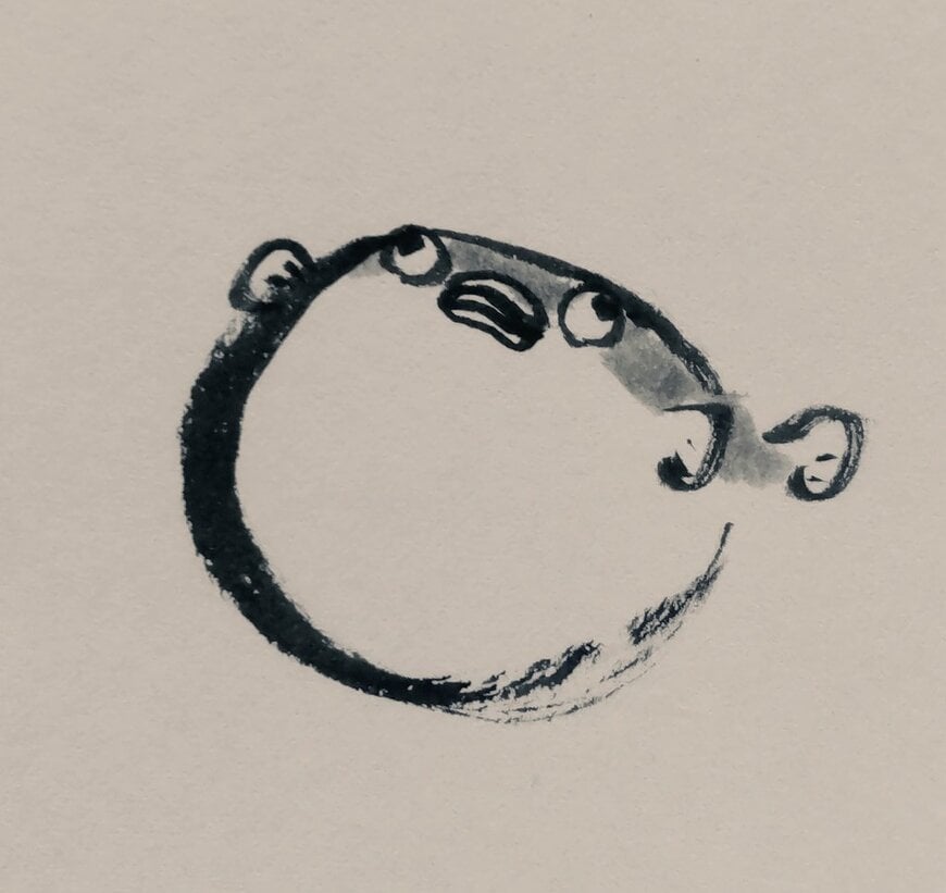 思わず目を奪われるフグの絵