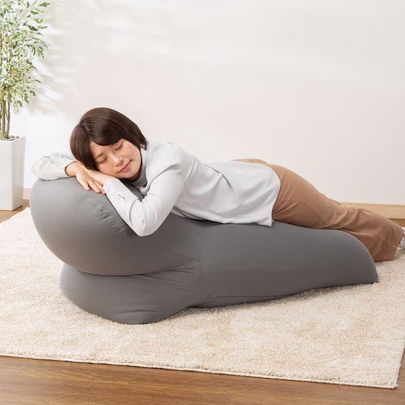 ニトリ公式　ビーズソファ テトラ型 ロングタイプ(BS-E02TR LONG GY)