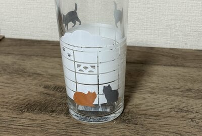 セリア、ガラスグラス ねこ商品画像
