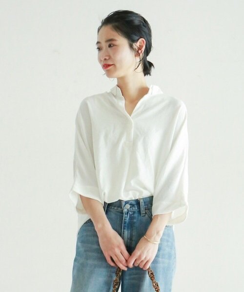 NOMBRE IMPAIR - ライトダブルクロス ドルマンスキッパーシャツ ¥12,960（税込）