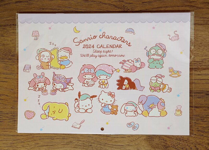 出所：筆者撮影（セリア、サンリオキャラクターズ 2024年 B5 壁掛けカレンダー）