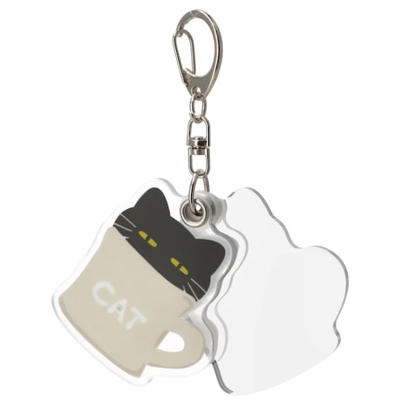 出所：ニトリ公式通販ニトリネット　ミラー付きアクリルチャーム（デコネコ コーヒーカップ ミラー）