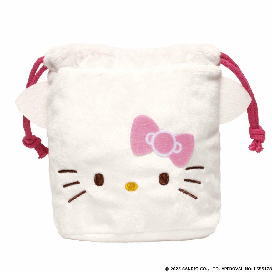 アイピーフォー株式会社公式 サンリオキャラクターズ ふわふわフェイス巾着(ハローキティ)
