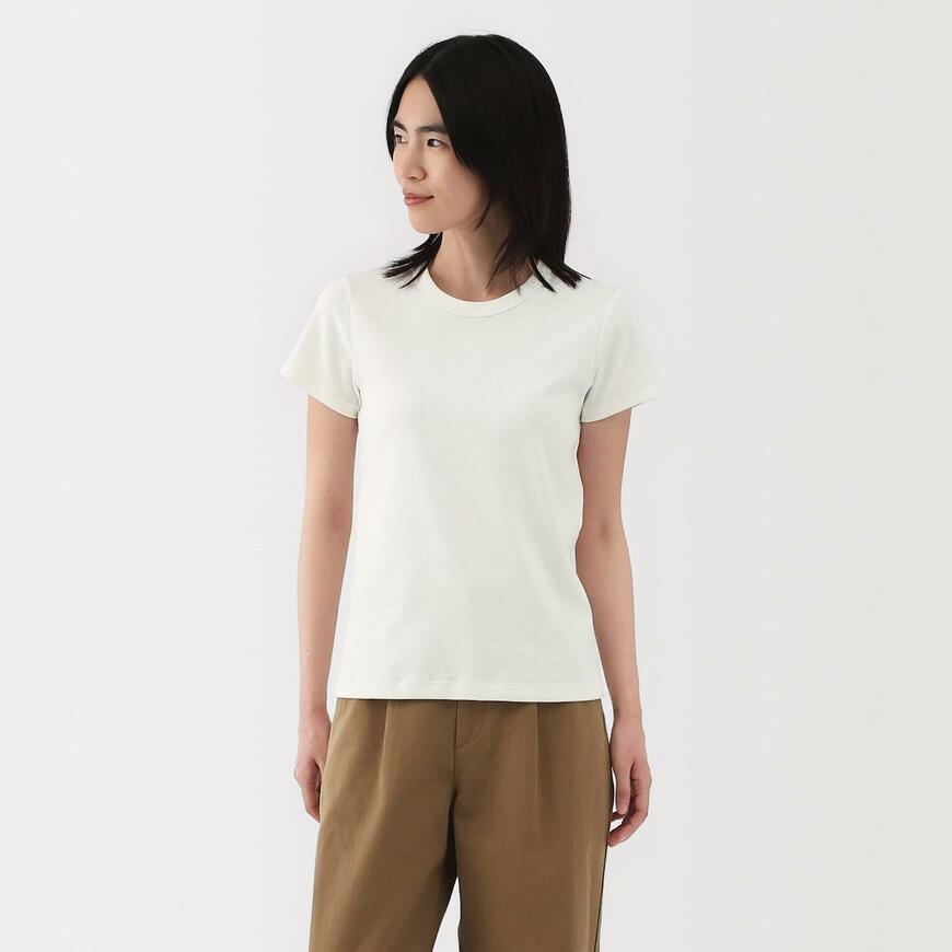 無印良品 婦人 涼感汗じみしにくいクルーネック半袖Ｔシャツ商品画像