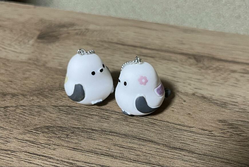 セリア、キーホルダー ぷっくりシマエナガ画像