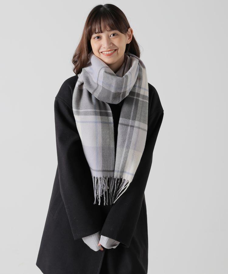 出所：ハニーズ公式通販 大チェック柄マフラー