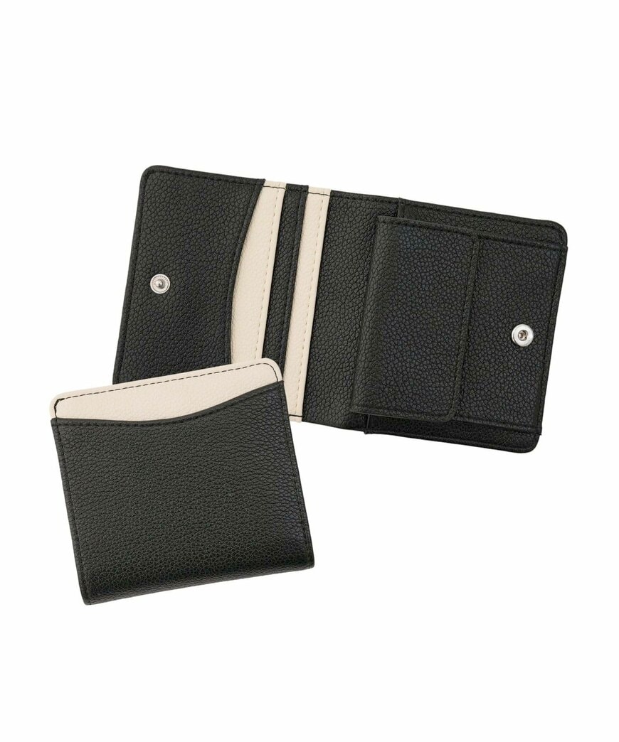 出所：3COINS公式　2つ折りバイカラーウォレット