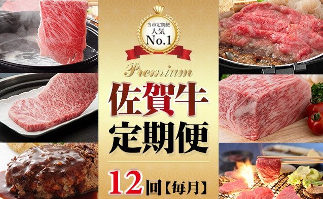 出所：<u><a href="https://www.furusato-tax.jp/product/detail/41208/187091" target="_blank">ふるさとチョイス 【定期便】 佐賀牛食べ尽くし12回（毎月）</a></u>