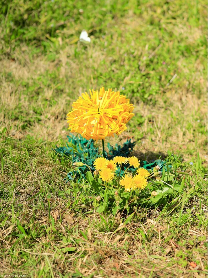 洗濯バサミで作られたタンポポ