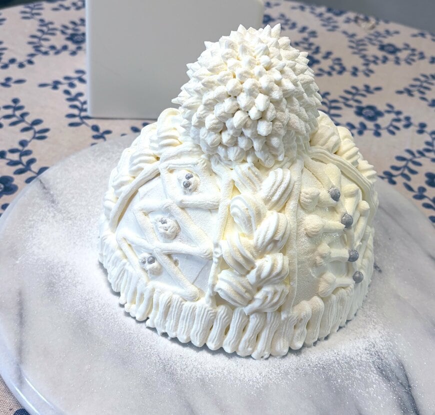 ニット帽風の手作りケーキ