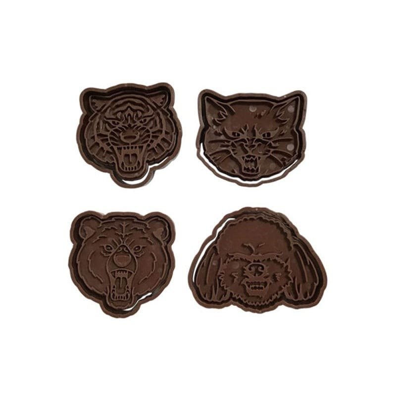 キャンドゥ公式　クッキー抜き型2P　ブチギレアニマル