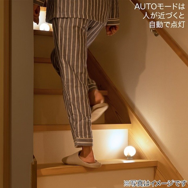 電池式センサーライト(マンマル ペールグレー)　1790円（税込）