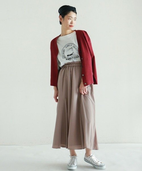 NOMBRE IMPAIR - ビスコースナイロンリブ Vネックカーディガン ¥10,260（税込）