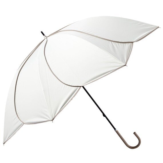 ニトリ、晴雨兼用バイカラーパイピング長傘ホワイト画像