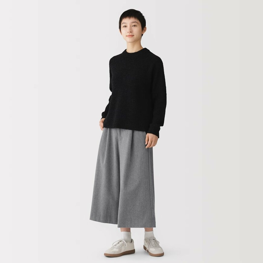 無印良品 婦人 起毛ジャージー クロップドパンツ
