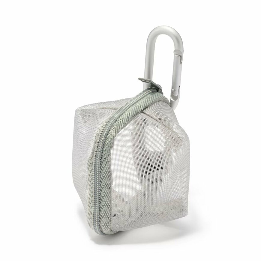 無印良品公式 ナイロンメッシュ コンパクトポーチ/グレーの画像