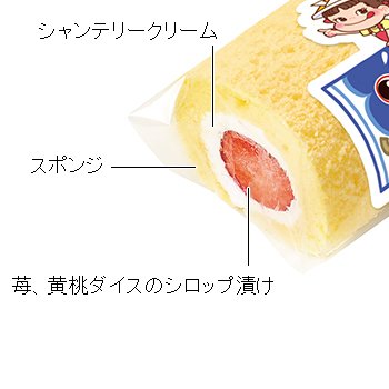 シャンテリークリームと苺、黄桃ダイスのシロップ漬け