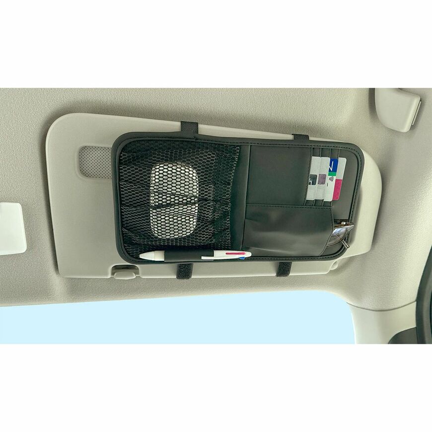 出所：オートバックス公式ブランドサイト　AQ. スムースレザー調サンバイザーポケット