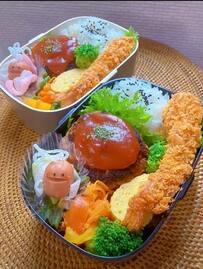 高校生男子の【ハンバーグ弁当】母が作る”春らしい”ソーセージのキャラクターに反響続々