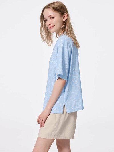 パターンシャツ(半袖) CHIIKAWA（ブルー）