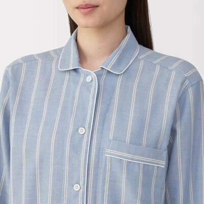 無印良品ネットストア 婦人 脇に縫い目のない 二重ガーゼ長袖パジャマ商品画像