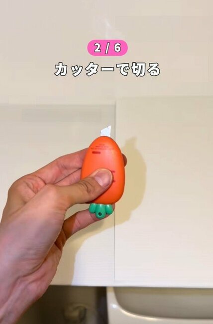 トイレの何もない壁が、突っ張り棒とプラ段でおしゃれな飾り棚に変身！