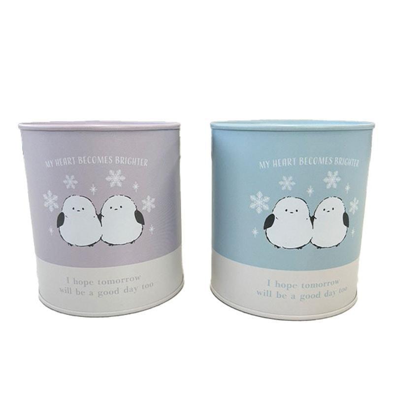 出所：Can★Doネットショップ 缶　貯金箱　10万　シマエナガ柄