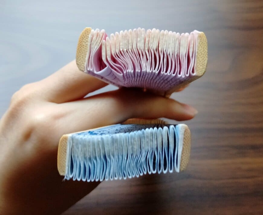 筆者撮影（セリア、モダン扇子　猫青海波柄）