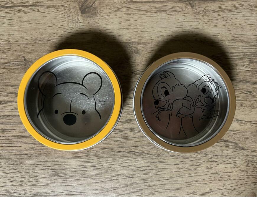 ダイソー、マグネット丸ケース(チップ&デール・くまのプーさん)