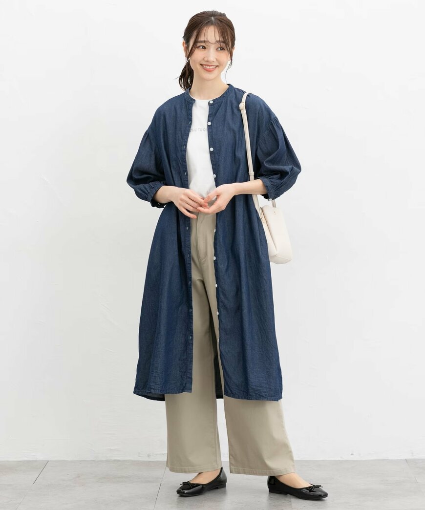 ハニーズ公式 7分袖デニムワンピースの画像